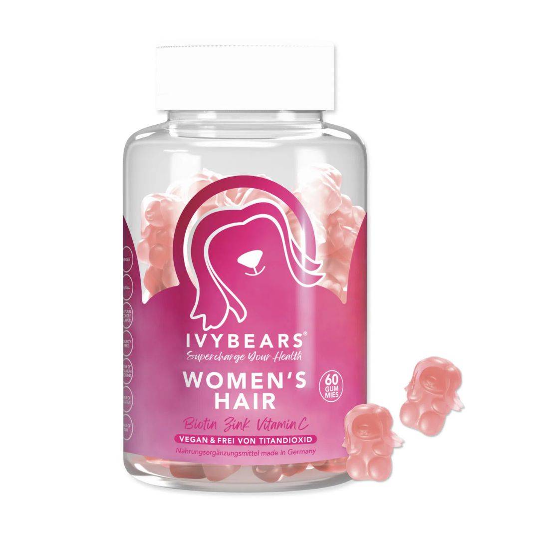 Ivy Bears Women's Hair Biotin Zinc Vitamin C je výživový doplnok, ktorý bol navrhnutý špeciálne pre ženy, aby podporil zdravie a krásu vlasov. Tento produkt kombinuje silu biotínu, zinku a vitamínu C, ktoré sú nevyhnutné pre rast a obnovu vlasov. Biotín, známy aj ako vitamín H, podporuje metabolizmus keratínu, ktorý je základnou zložkou vlasov, a pomáha zlepšiť ich štruktúru. Zinc zohráva kľúčovú úlohu pri ochrane vlasových folikulov pred poškodením a udržiava ich zdravý rast.