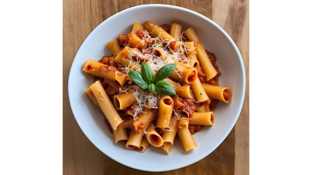 Rigatoni all’Amatriciana je jedným z najznámejších pokrmov talianskej kuchyne, ktorý pochádza z regiónu Lazio, konkrétne z mestečka Amatrice. Toto jedlo je známe svojou jednoduchosťou a zároveň výraznou chuťou, ktorú zabezpečujú tradičné suroviny ako guanciale – sušené bravčové líčko, paradajky a syr pecorino romano. Rigatoni, hrubé rúrkové cestoviny s ryhovaným povrchom, perfektne držia omáčku, čím sa zaručí plná chuť v každom súste.